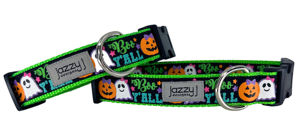 Green Boo Y'all Dog Collar