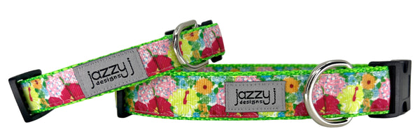 Botanical Blossom Green Dog Collar