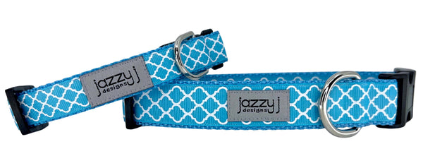 Ice Blue Trellis Dog Collar