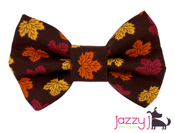 Brown Falling Leaves Bow Tie