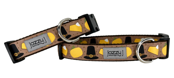 Brown Pilgrim Thanksgiving Dog Collar