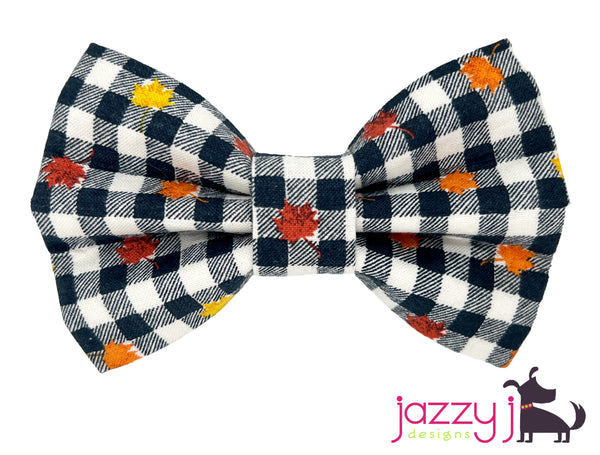 Buffalo Check Leaves Bow Tie