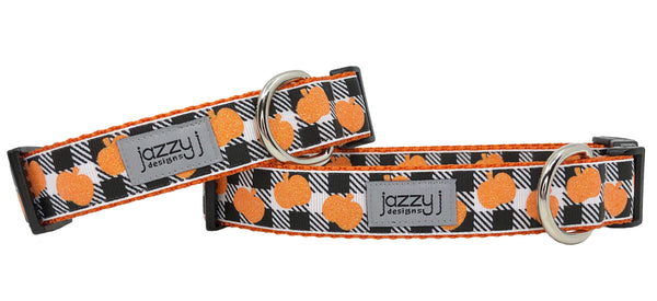 Buffalo Check Pumpkins Dog Collar