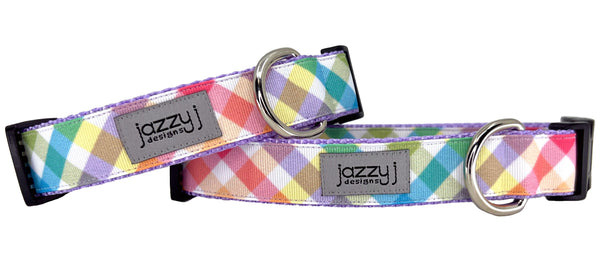 Bunny Farm Plaid Dog Collar