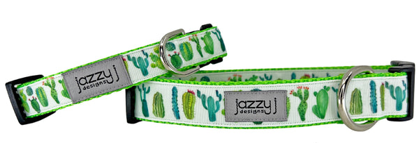 White Cactus Dog Collar