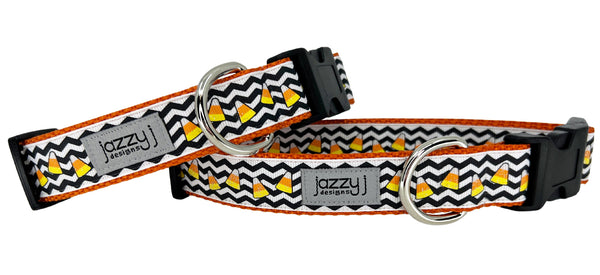 Chevron Candy Corn Dog Collar