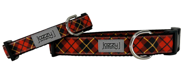 Red Tartan Holiday Dog Collar