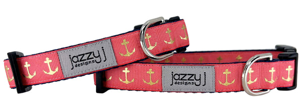 Coral Set Sail Dog Collar