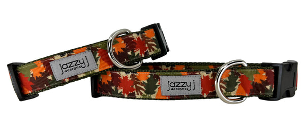 Camo Leaves Dog Collar
