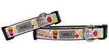 White Fall Words Dog Collar