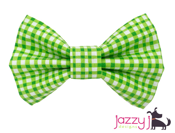 Funky Green Gingham Bow Tie