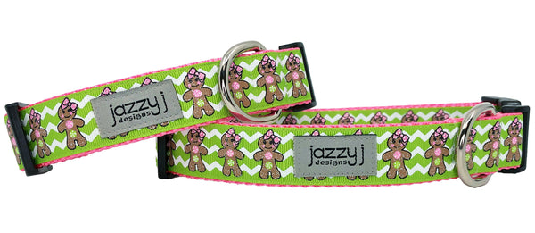 Pink Gingerbread Girl Dog Collar