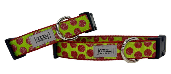 Holiday Glitter Dots Dog Collar