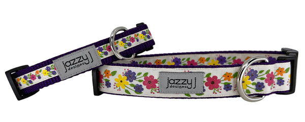 Glitter Fall Flowers Dog Collar