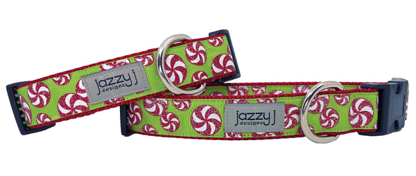 Glitter Peppermints Dog Collar