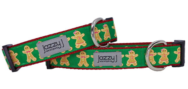 Green Gingerbread Man Dog Collar