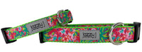 Green Lulu Flamingo Dog Collar