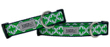 Green & Navy Bristol Tile Dog Collar