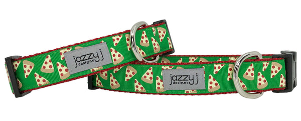 Green Pizza Dog Collar
