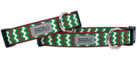 Green Holiday Chevron Dog Collar