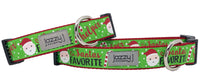 Green Santa's Favorite Helper Dog Collar