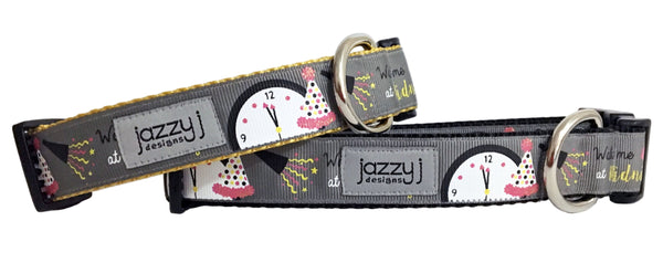 Wake Me At Midnight Silver Dog Collar