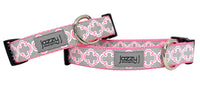 Grey & Pink Bristol Tile Dog Collar