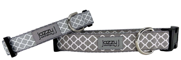 Grey Trellis Dog Collar