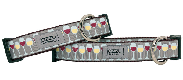 Grey Wine Down Wednesday Dog Collar