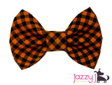 Orange and Black Check Bow Tie