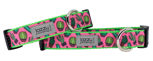 Hot Pink Cactus Dog Collar