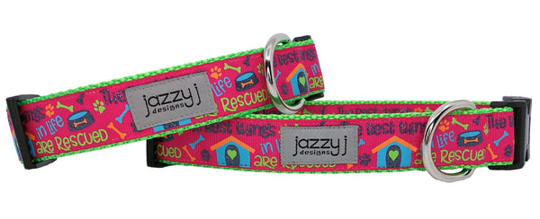 Pink Rescue Dog Collar