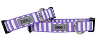 Lavender & White Striped Dog Collar