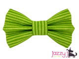 Lime Green Striped Bow Tie