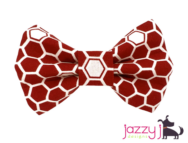 Maroon Honeycomb Bow Tie