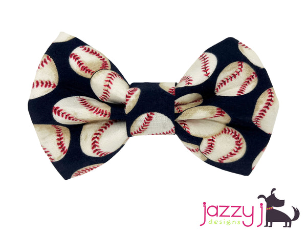 Black Baseballs Bow Tie