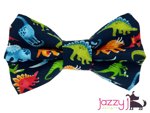 Navy Dinosaur Bow Tie
