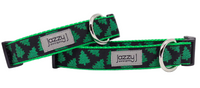 Black Glitter Christmas Trees Dog Collar