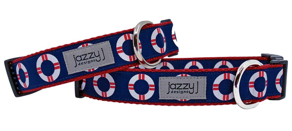 Navy Blue Lifesavers Dog Collar