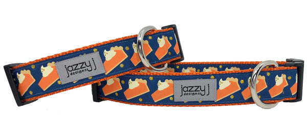 Navy Pumpkin Pie Dog Collar