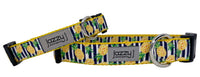 Navy Striped Pineapple Dog Collar