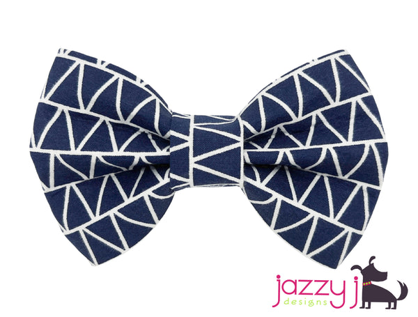 Navy Triangles Bow Tie