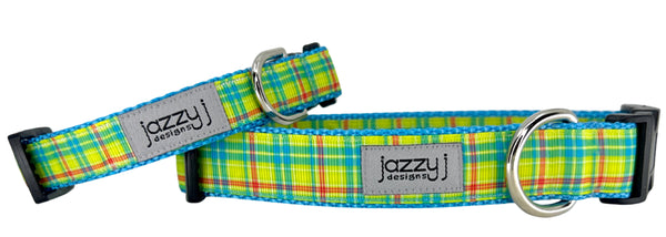 Tricolor Plaid Dog Collar
