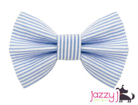Blue Seersucker Bow Tie