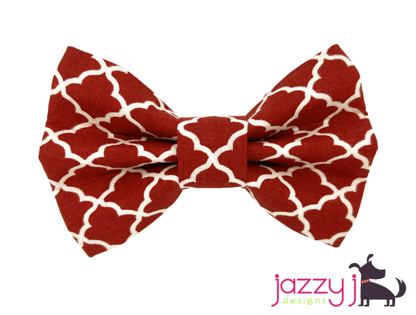 Maroon Trellis Bow Tie