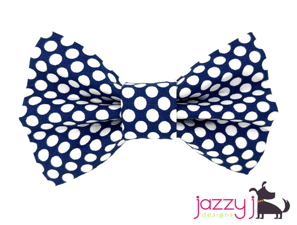 Navy Polka Dot Bow Tie