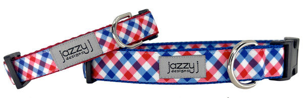 Patriotic Plaid Dog Collar