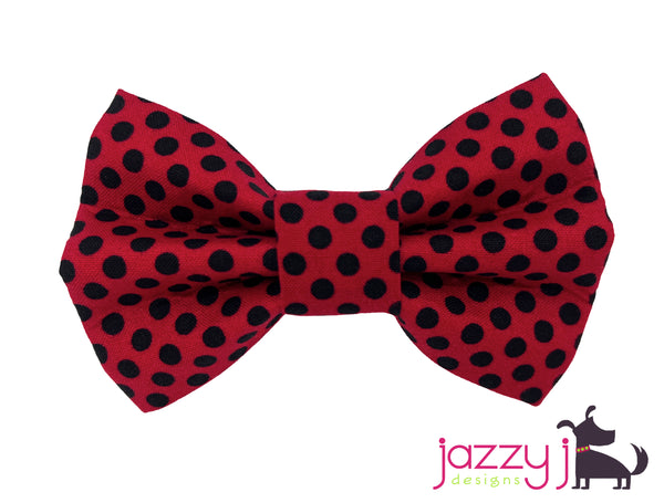 Red & Black Polka Dot Bow Tie