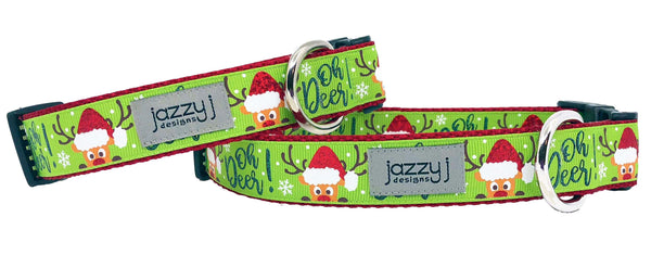 Lime Oh Deer! Dog Collar