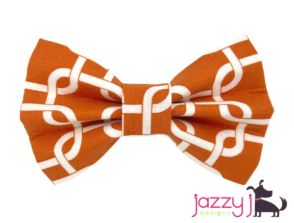 Orange Chainlink Bow Tie